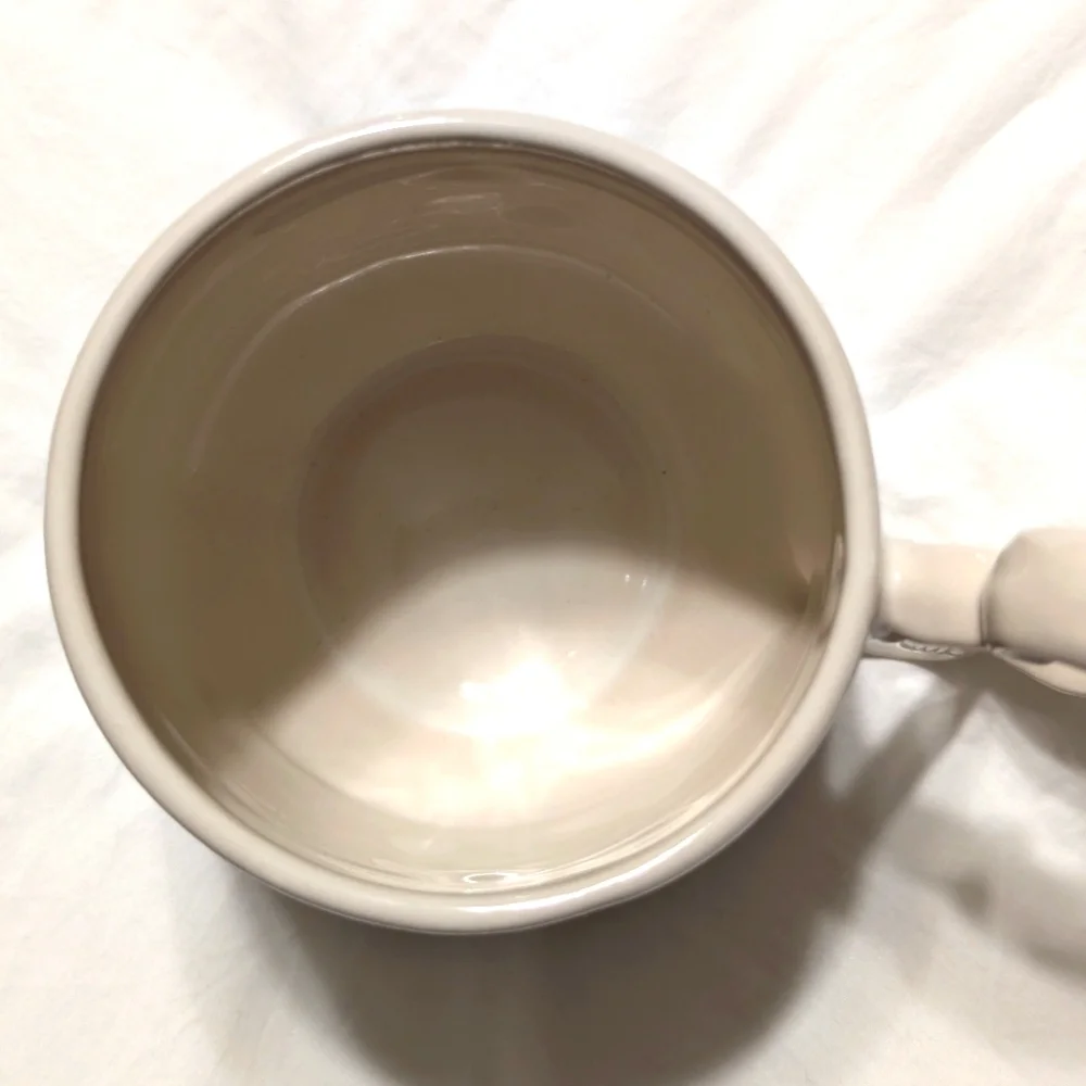 Pottery Barn Fancy Letter K Monogram Mug - Off White - Ceramic